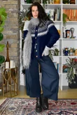 Ferguson Fair Isle Cardigan Navy